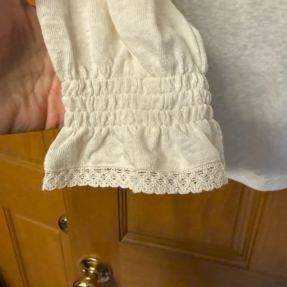 Sundance Cream Lace-Yoke Henley Tunic - Picture 4 of 4